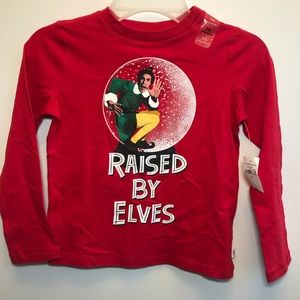 Gap Kids Red Long Sleeves Raised by Elves Tees-XS